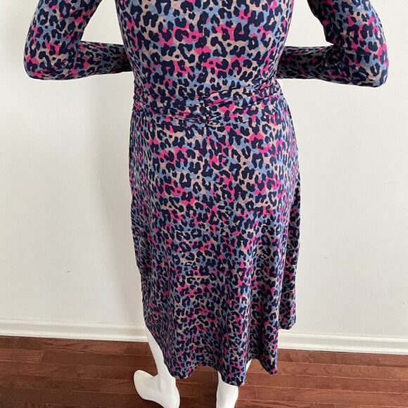 Pact Dress Animal Print Jaguar Revive Wrap Front Midi Organic Cotton M - Picture 7 of 11